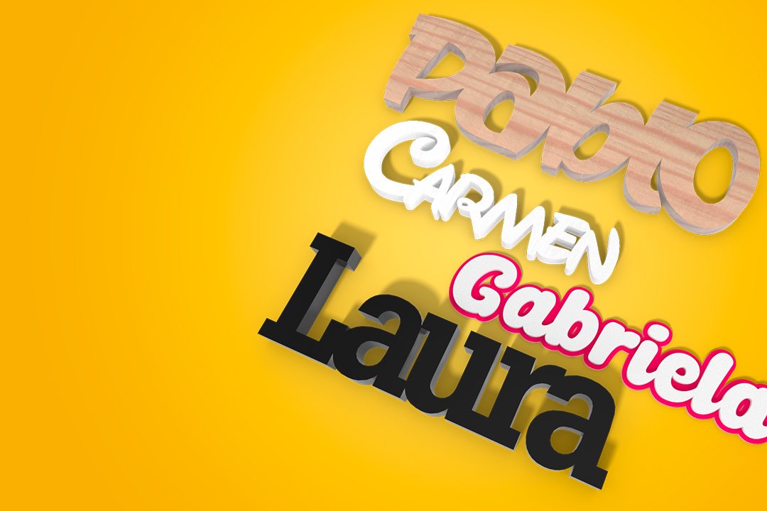 Letras corpóreas personalizadas en madera y metacrilato